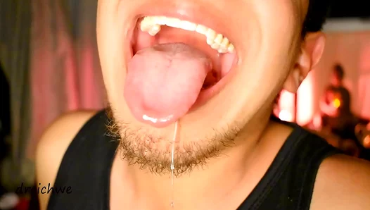 Latino Guy Shows Off Huge Mouth Fetish in Saliva–Laden HD Glory