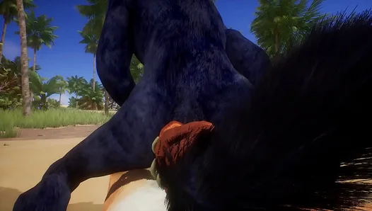 Tiger Fucks Wolf In Wild POV Yiff Session With Footjob & Blowjob Delights