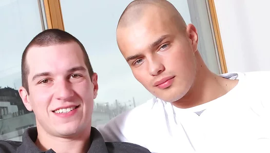 Shaved Head Hunk Turns Up the Heat in Steamy Gay Blowjob Scene