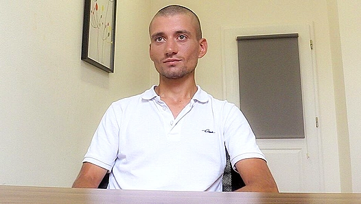 Gaunt Bald Dude Spreads Wide for Filthy Casting Call - Dirty Scout