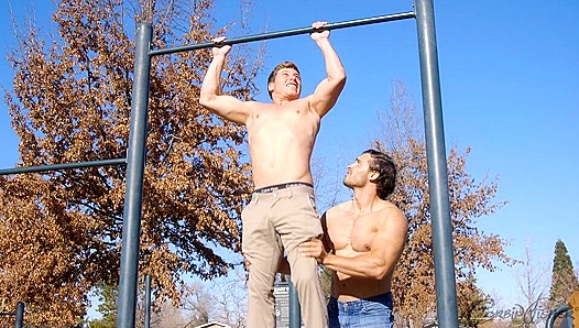 Ripped Dudes Sweat It Out Before Wild Outdoor Sex - CorbinFisher
