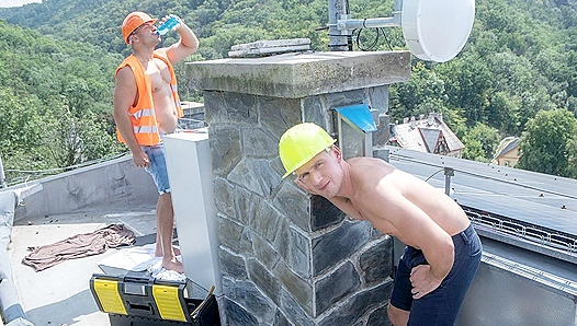 Dee and Duncan Sheen - Hard Hats and Hot Cock on the Roof