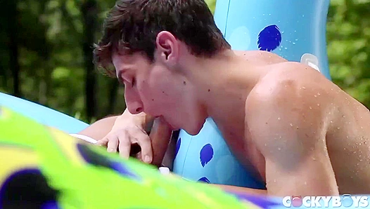Aiden Ward & Nico Leon - Hot Poolside Anal Action - Cocky Boys