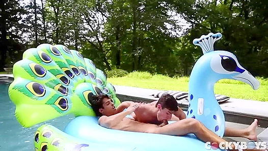 Aiden Ward & Nico Leon - Hot Poolside Anal Action - Cocky Boys