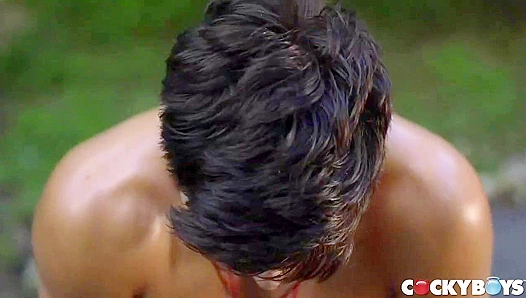 Angel Rivera & Sean Ford Top Each Other Hotly on a Car - Cocky Boys