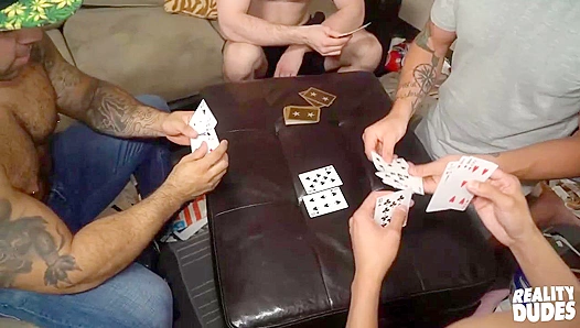Poker Night Orgy - Brandon, Blaze, Rico & Lorenzo Share a Wild Ride at Dick Dorm