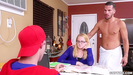 Stepdad and Stepson Sneak Away for a Secret Anal Session