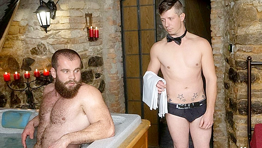 Bearded Daddy Jerry Claims Gay Slave Ryu - Hot Bromance Action!