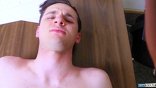 Clean-Cut Brunette Takes Bareback Cumshot -Dirty Scout