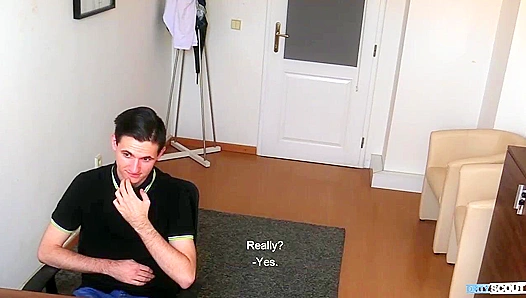 Clean-Cut Brunette Takes Bareback Cumshot -Dirty Scout