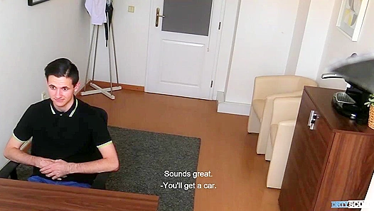 Clean-Cut Brunette Takes Bareback Cumshot -Dirty Scout