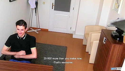 Clean-Cut Brunette Takes Bareback Cumshot -Dirty Scout