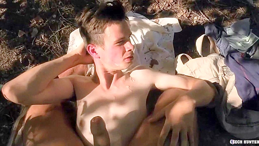 Prague Quickie - Busty Brunette Bottom Gets Fucked Hard - XXX Gay