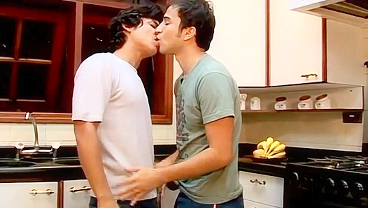 Caio & Manu Bareback in the Kitchen – Lollipop Twinks Suck & Fuck