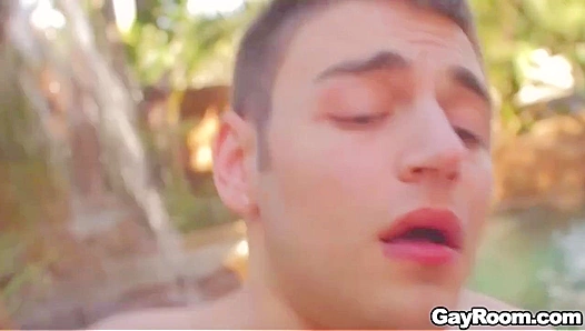 Passionate Encounter - Calvin Koons Seduces by the Waterfall - Gayroom