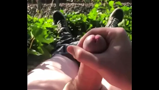 Young 18+ Guy Masturbates Outdoors Near Railway Tracks Solo