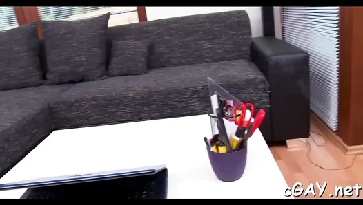 Hunky Hunks Engage in Salacious Bareback Anal Action