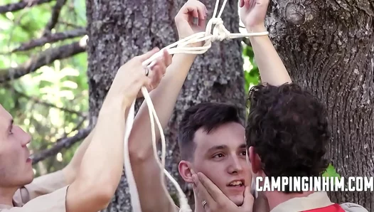Camp Bullies Teach Him Obedience In Outdoor Gay Anal Threesome