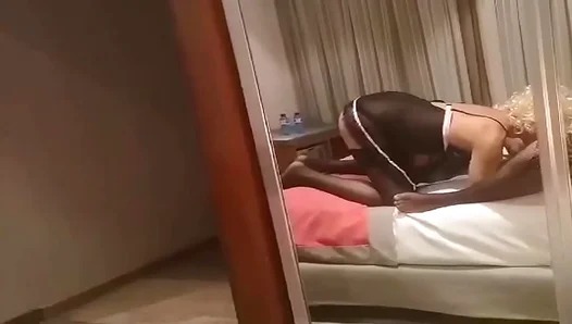 Crossdresser Delights in Sensual Footjob and Blowjob Combo – Gay Amateur Action