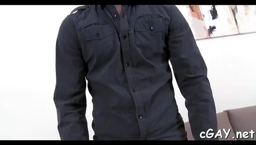 Lusty Hunk Gives Ribald Blowjob In Hardcore Gay Sex Session