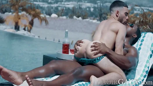DeAngelo Spots Hot Muscular Stud For Intense Interracial Anal Session By The Pool