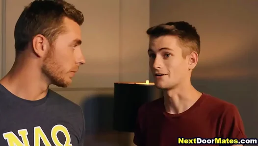 Fraternity Step Brother Spans and Fucks Submissive College Boy 18+