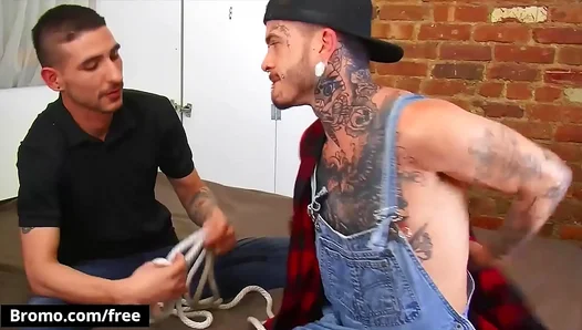Dick Deamon Bound and Pleased by Fly Tatem’s Big Cock in Intense BDSM Gay Scene