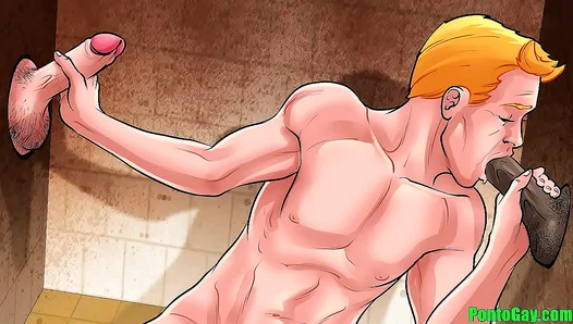 Glory Hole Action Heats Up in Jail: Intense Gay Blowjob Scene Behind Bars