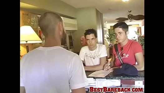 Winter Vance & Turk Melrose Bareback and Cum in Hot Jock Action