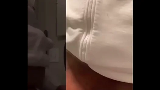 DadBodGod Strokes Big Black Cock in Bathroom at Work for Steamy Masturbation Session