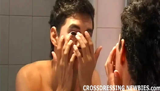 Sissy Twink 18+ Gets Dressed Up for Hot Anal and Blowjob Fetish Action