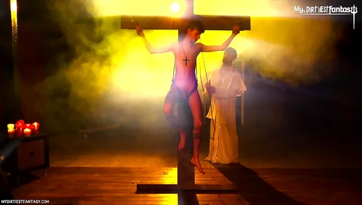 Dominant Catholic Father Forgives Sins by Fucking Hot Christian Twink 18+ Bareback