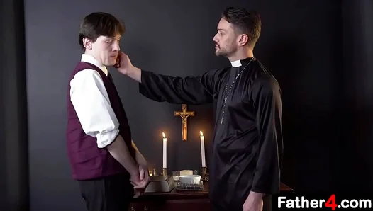 Young 18+ Twink 18+ Receives Rough Discipline From Priest In Taboo Church Scene