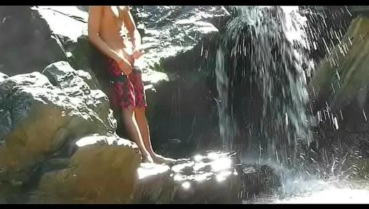 Guy Masturbates Outdoors By Waterfall In Hot Solo Gay Action
