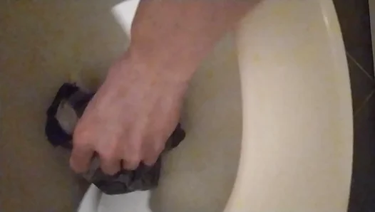 Friends Steal Unwashed Underwear, Drop It in Toilet, and Piss On HerDirty Fetish Fun