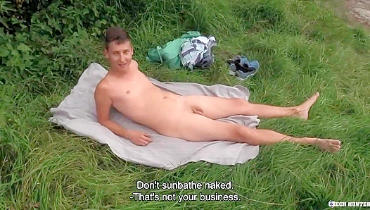 Twink Bounces Wildly on His Dick by the Lake - XXX Gay