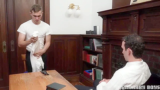 Greg McKeon Pounds Submissive Elder Call on the Desk - FamilyDick