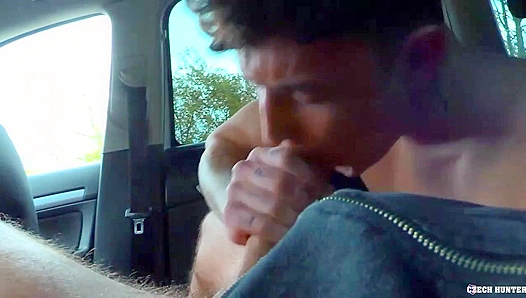 Curly-Haired Amateur Gets Fucked Hard in Car - XXX Gay