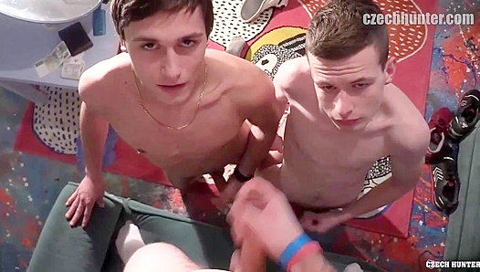 Two Young Czech Boys Battle for a Hard Cock - XXX Gay