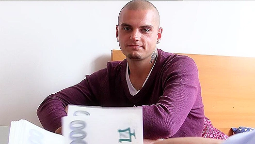 Indebted Bald Beauty Takes a Massive Facial - Debt Dandy