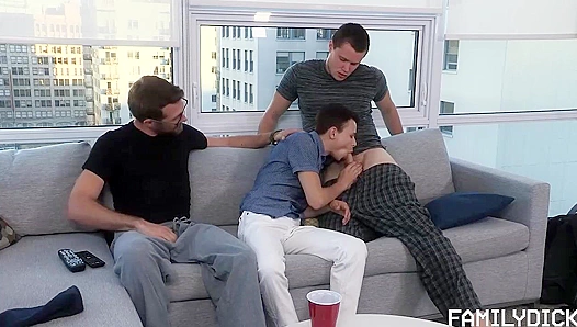 Damien & Alex - Intense Threesome Anal Action - Family Dick Frenzy