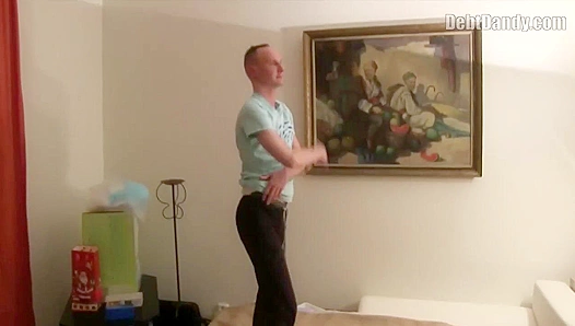 Horny Bald Hottie Spreads Long Legs for Hard Bang - Debt Dandy