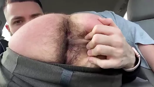 Gay Men Get Handsy with Cock and Ass Inside a Car – Public Dedo Action