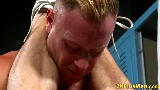 Jocks Suck and Bang in Steamy Locker Room Hardcore Scene