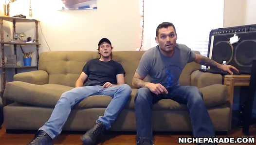 Catches Str8 Guys Jerking Off On Amateur Beater Couch