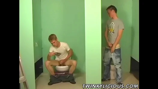 Pale Guy Enjoys Glory Hole Blowjob After Seductive Masturbation Session