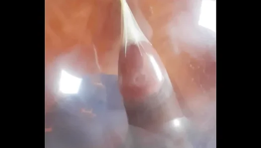 Gay Amateur Enjoys Intense Condom-Masked Masturbation Session