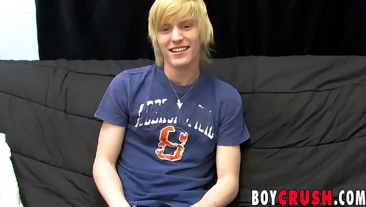 Eager Barely Legal Twink Strokes His Big Dick During Casting Interview