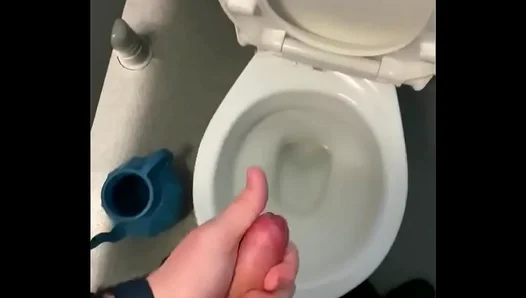 Big Dick Wanking Session Ends With Intense Cumshot In Public Toilet
