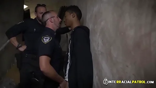 White Cop Dominates Horned Black Suspect in Steamy Interracial Encounter